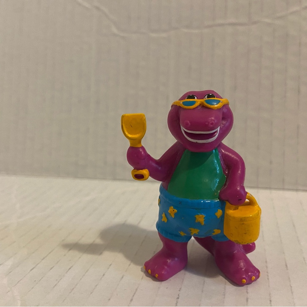 BARNEY stamp Unique 1993 solid plastic BARNEY THE DINOSAUR figurines  2.25"